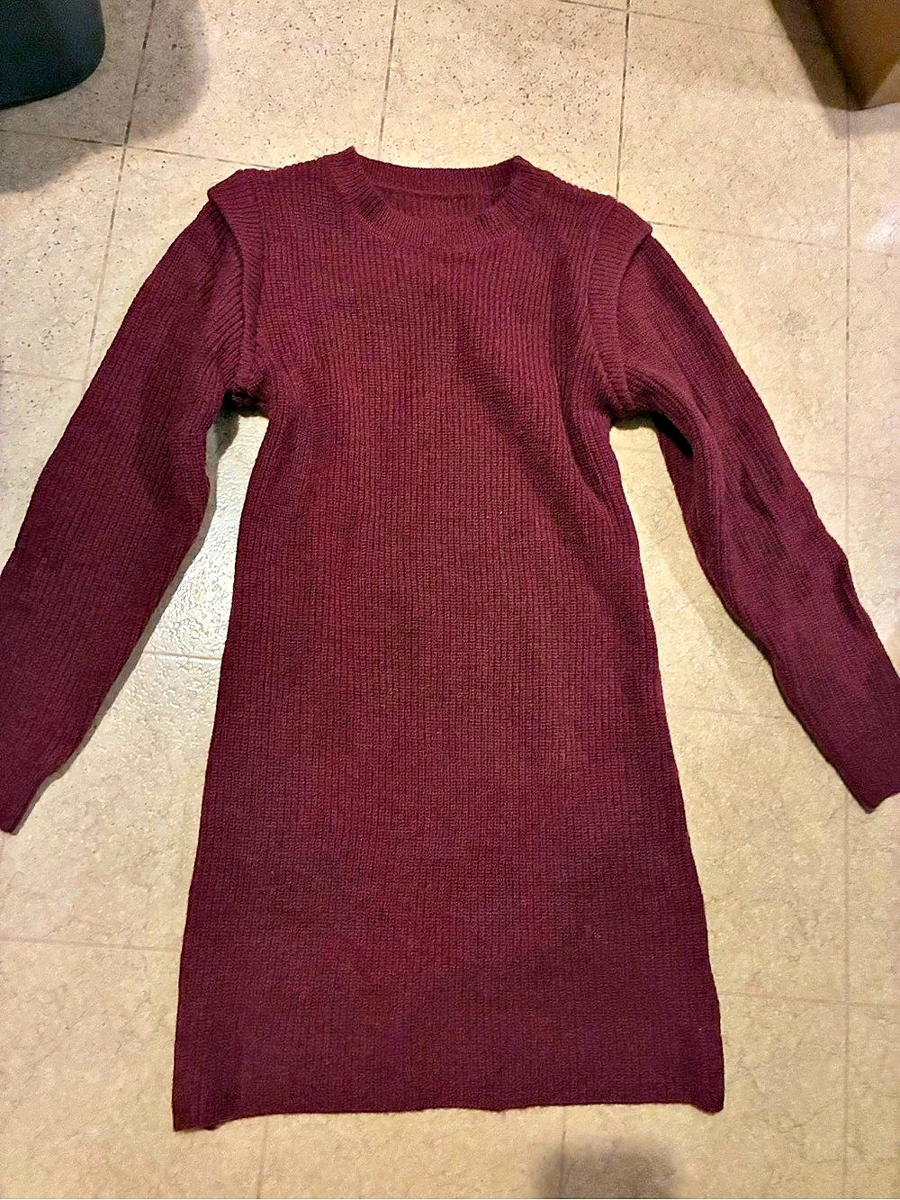 Ribbed Knit Mini Dress Size Medium Womens Long Sleeve Fall Bodycon Mini Sweater